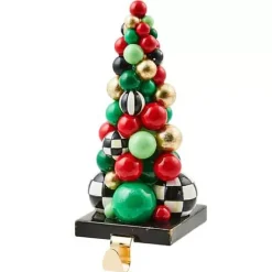 MacKenzie-Childs Cozy Christmas Bauble Tree Stocking Hook< Holiday