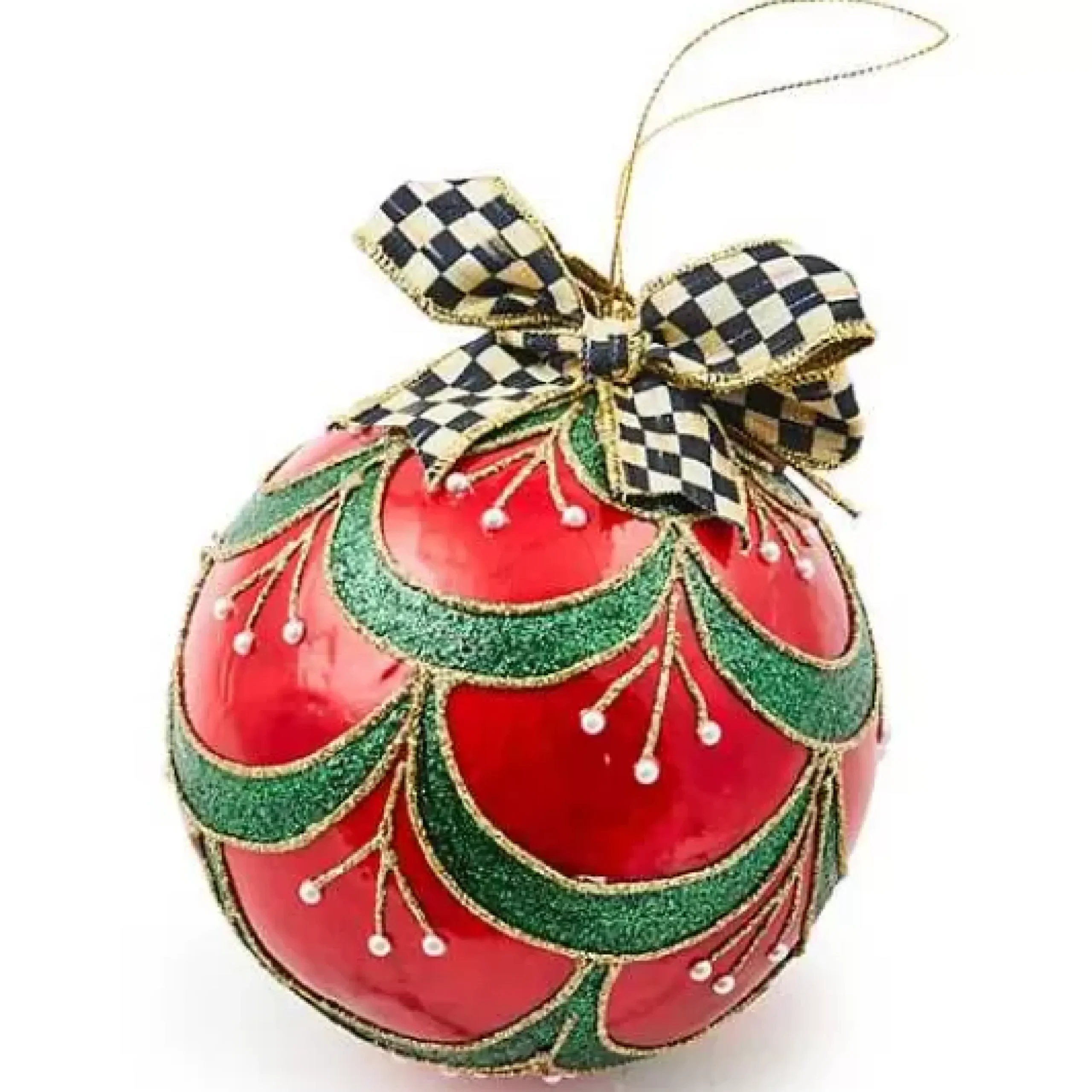 MacKenzie-Childs Cozy Christmas Capiz Jumbo Ball Ornament< Holiday