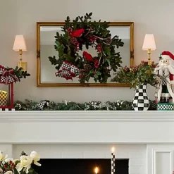 MacKenzie-Childs Cozy Christmas Cardinal 29 Wreath< Greenery & Florals|Outdoor