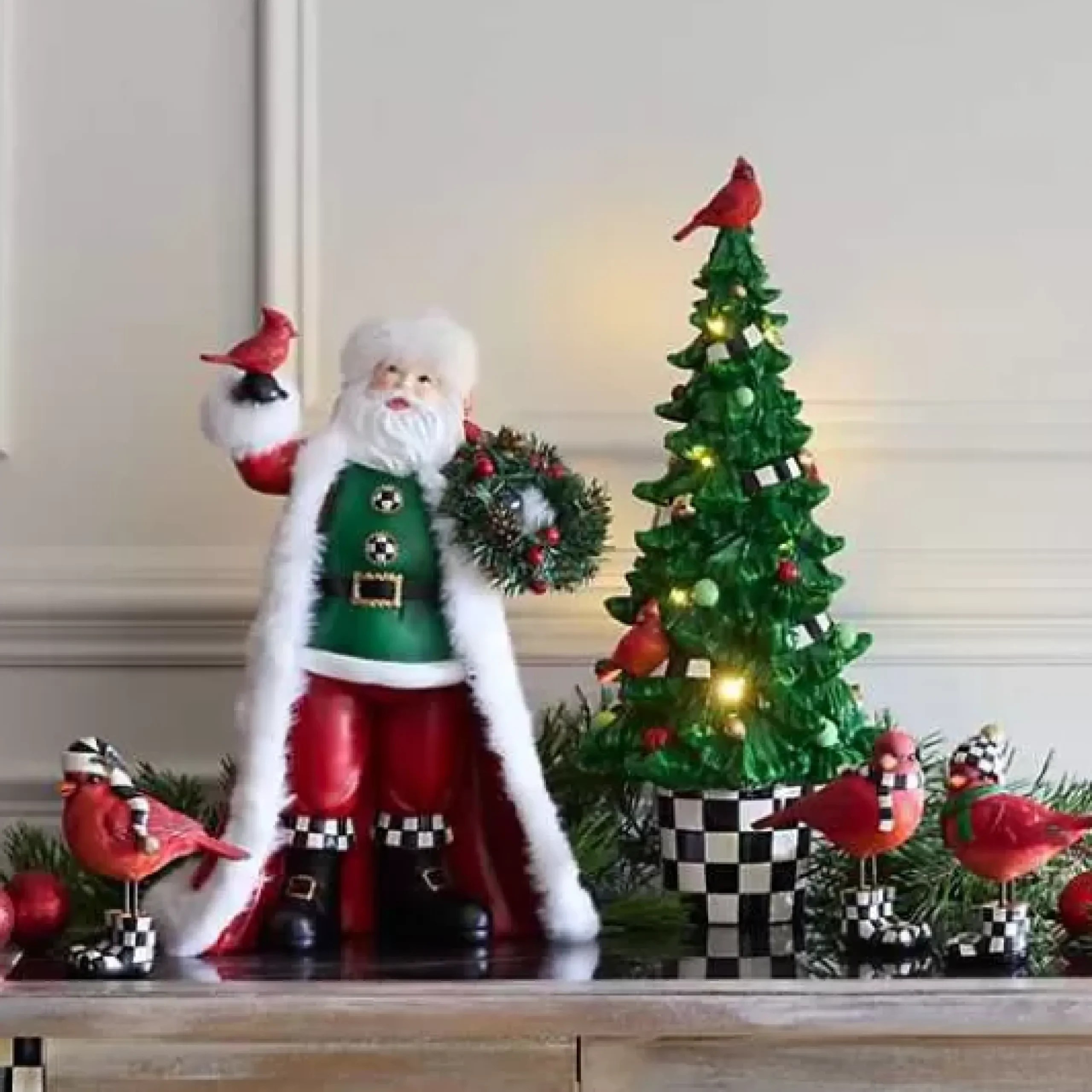 MacKenzie-Childs Cozy Christmas Cardinals, Set of 3< Room Accents