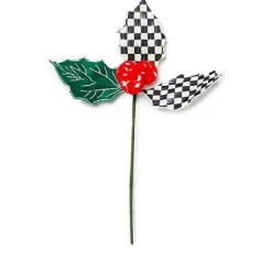 MacKenzie-Childs Cozy Christmas Holly Pick< Greenery & Florals