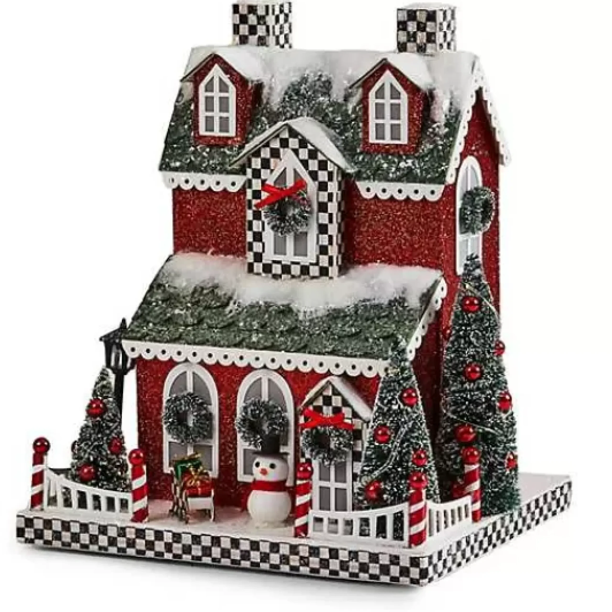 MacKenzie-Childs Cozy Christmas Illuminated Paper House< Room Accents