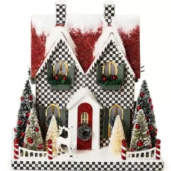 MacKenzie-Childs Cozy Christmas Illuminated Paper Cottage< Room Accents
