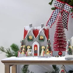 MacKenzie-Childs Cozy Christmas Illuminated Paper Cottage< Room Accents