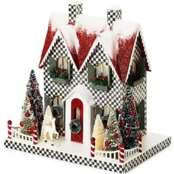 MacKenzie-Childs Cozy Christmas Illuminated Paper Cottage< Room Accents