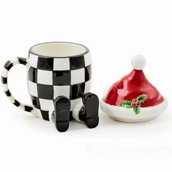MacKenzie-Childs Cozy Christmas Lidded Santa Mug< Drinkware|Dinnerware & Flatware