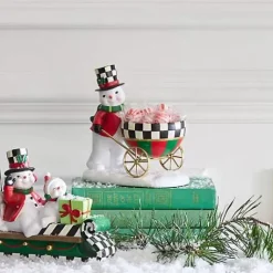 MacKenzie-Childs Cozy Christmas Snowman Cart Bowl< Room Accents