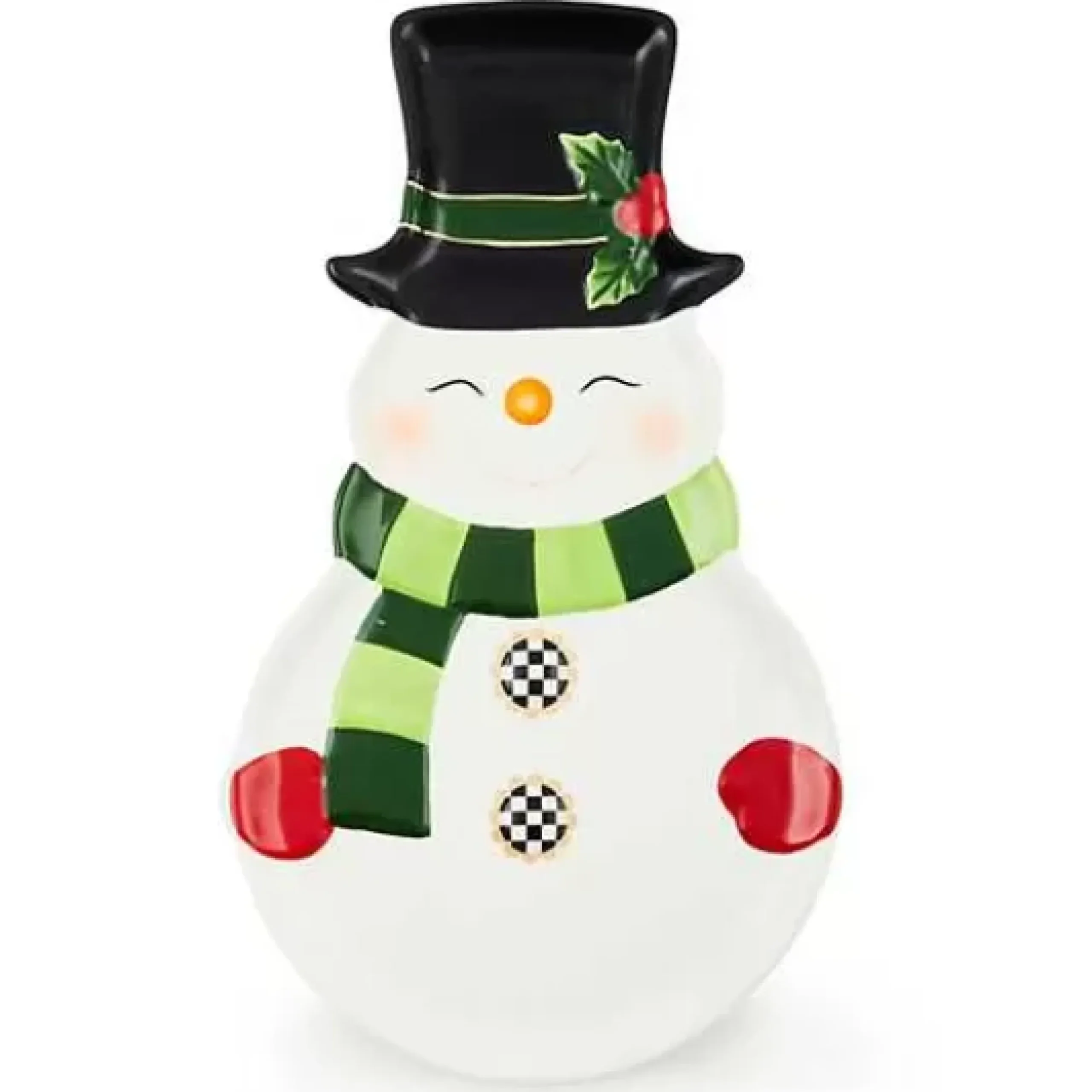 MacKenzie-Childs Cozy Christmas Snowman Cookie Plate< Serveware