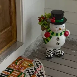 MacKenzie-Childs Cozy Christmas Snowman Planter< Outdoor