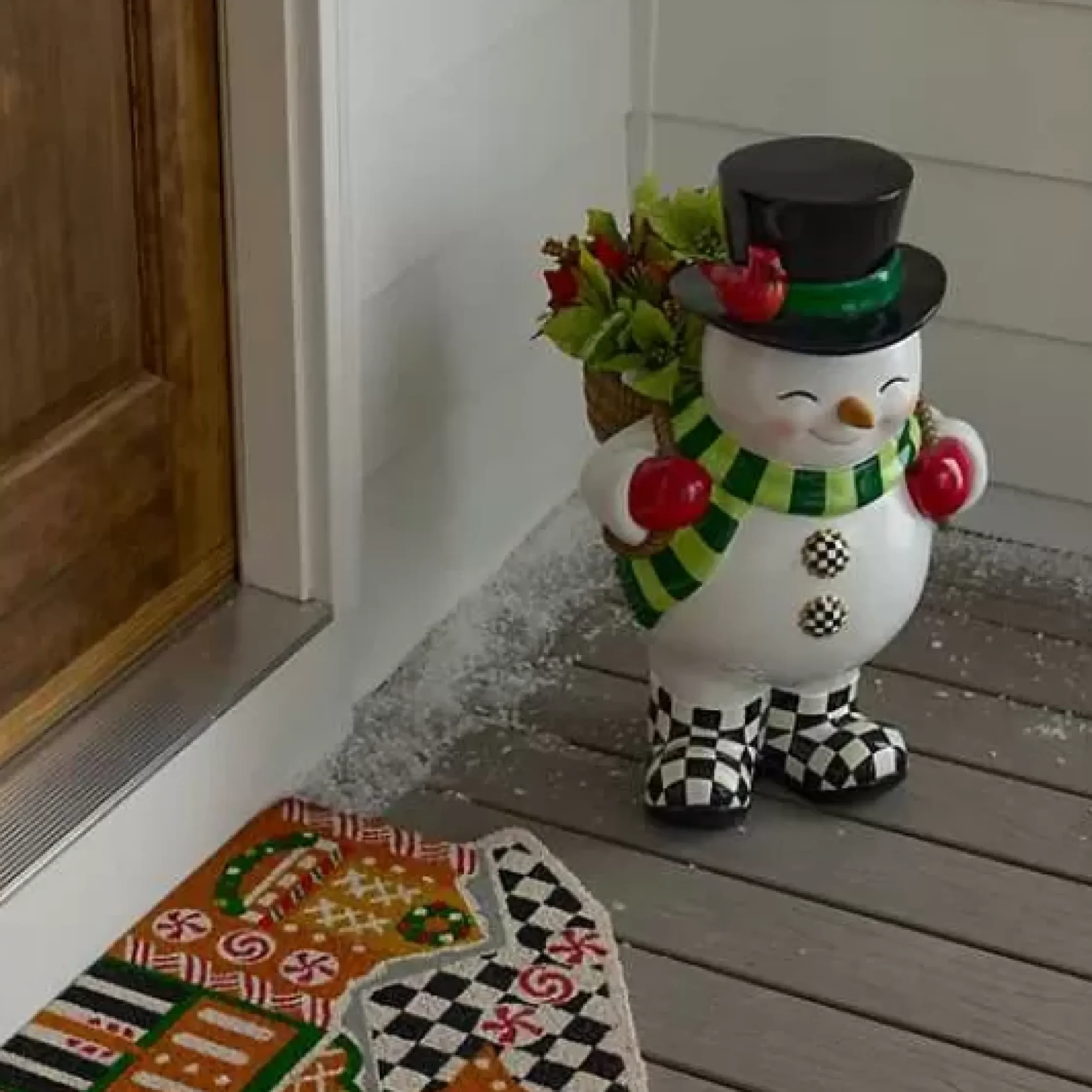 MacKenzie-Childs Cozy Christmas Snowman Planter< Outdoor