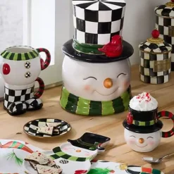 MacKenzie-Childs Cozy Christmas Snowman Stacking Mugs, Set of 3< Kitchen & Dining Sets|Drinkware