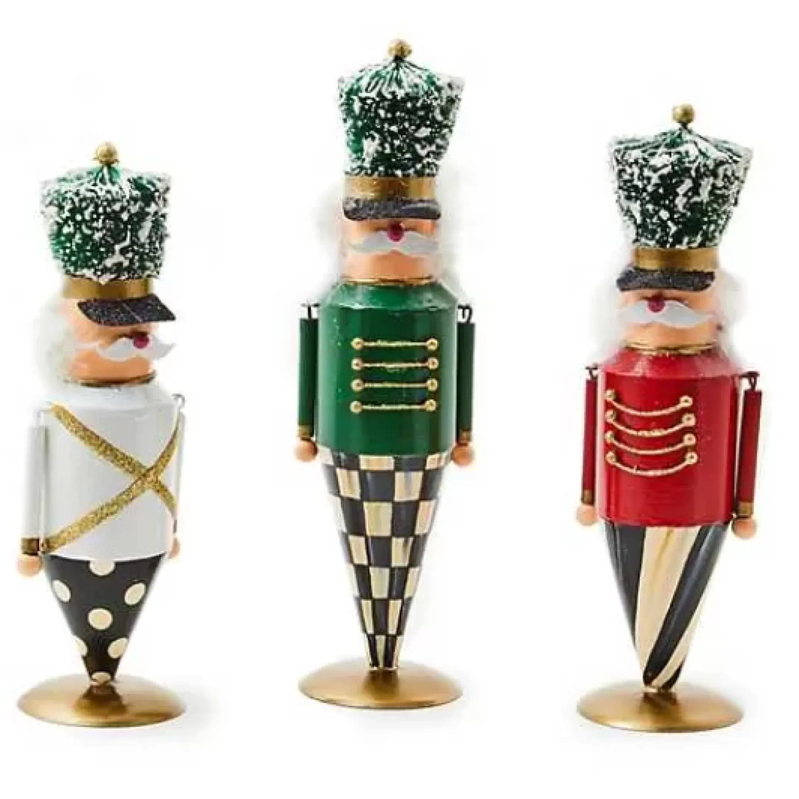 MacKenzie-Childs Cozy Christmas Tin Nutcrackers, Set of 3< Room Accents