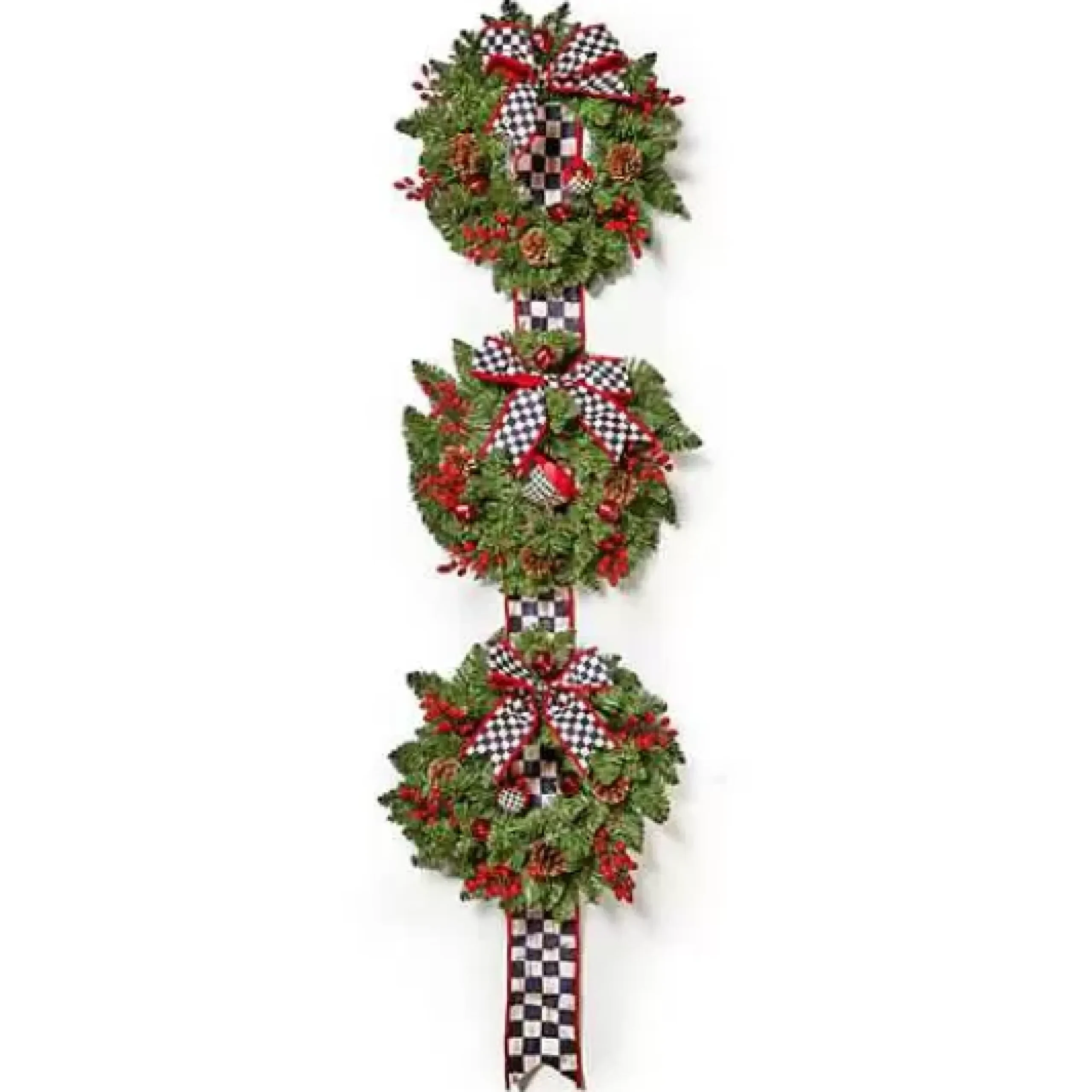 MacKenzie-Childs Cozy Christmas Triple Door Wreath< Greenery & Florals|Outdoor