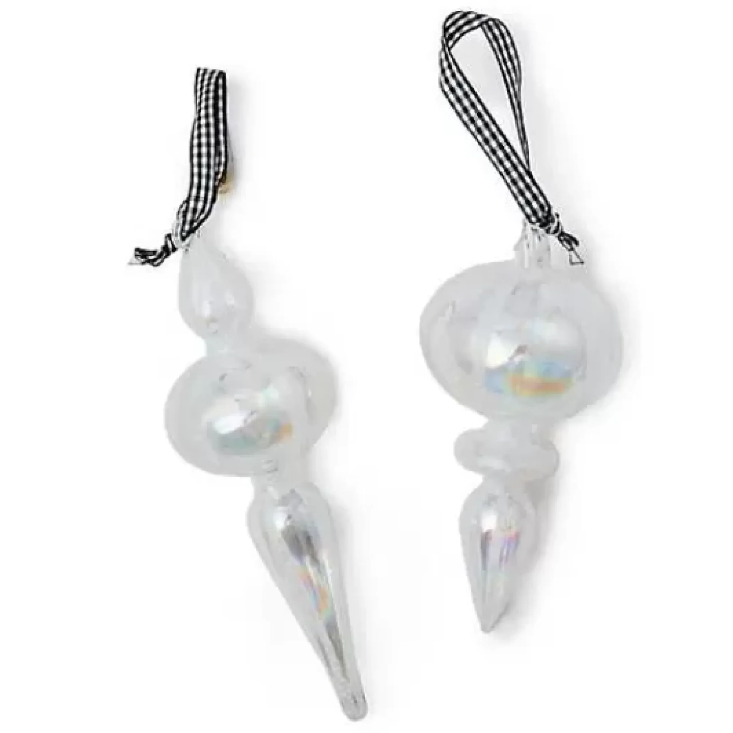 MacKenzie-Childs Crystal Palace Glass Icicle Ornaments, Set of 2< Holiday