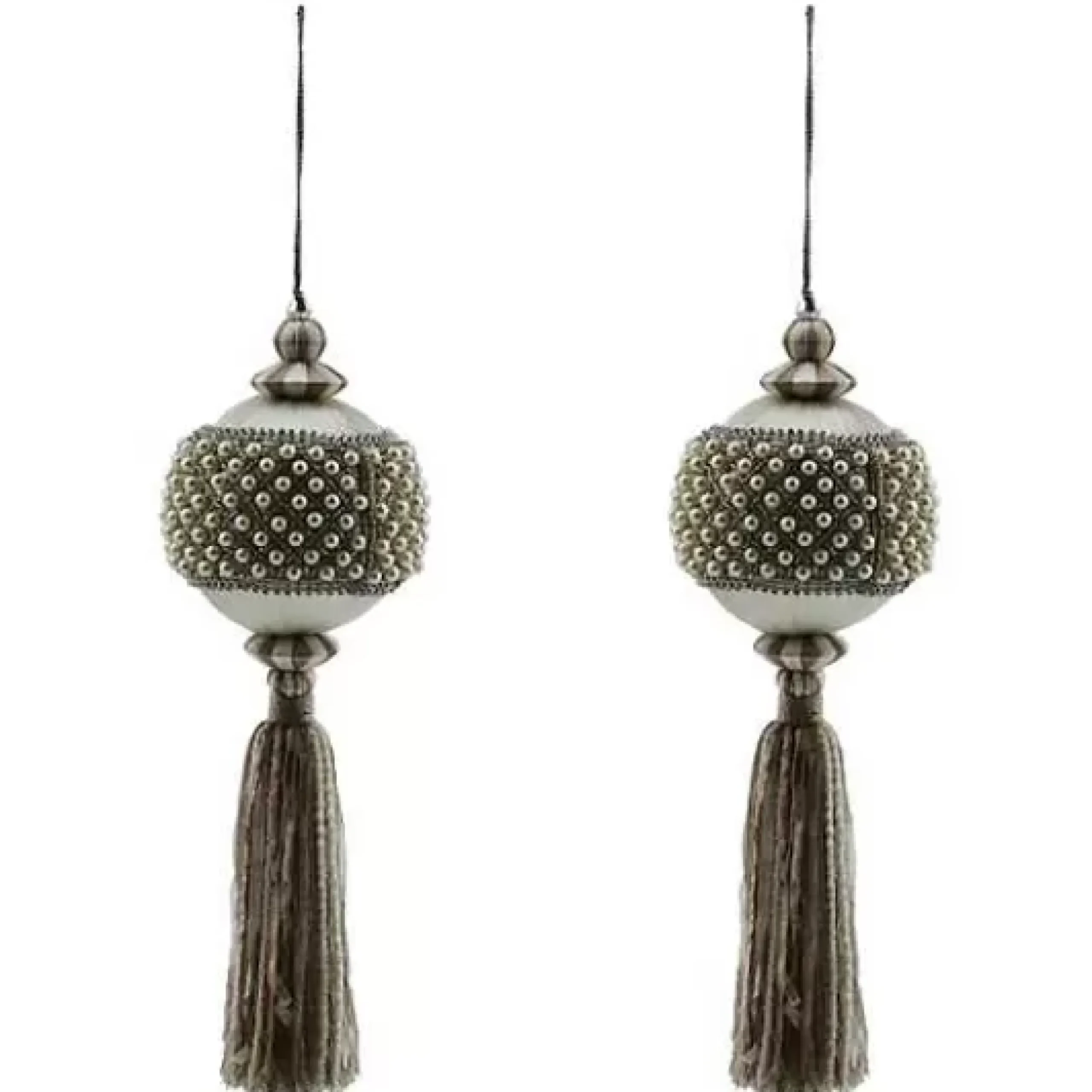 MacKenzie-Childs Crystal Palace Pearl 4 Ball Tassels, Set of 2< Decor Sets|Room Accents