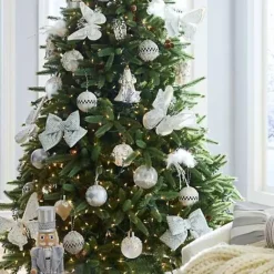 MacKenzie-Childs Crystal Palace Pearl Assorted Glass Ornaments, Set of 6< Holiday