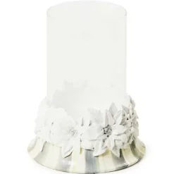 MacKenzie-Childs Crystal Palace Poinsettia Pillar Candle Holder< Candles & Fragrances|Table Accessories
