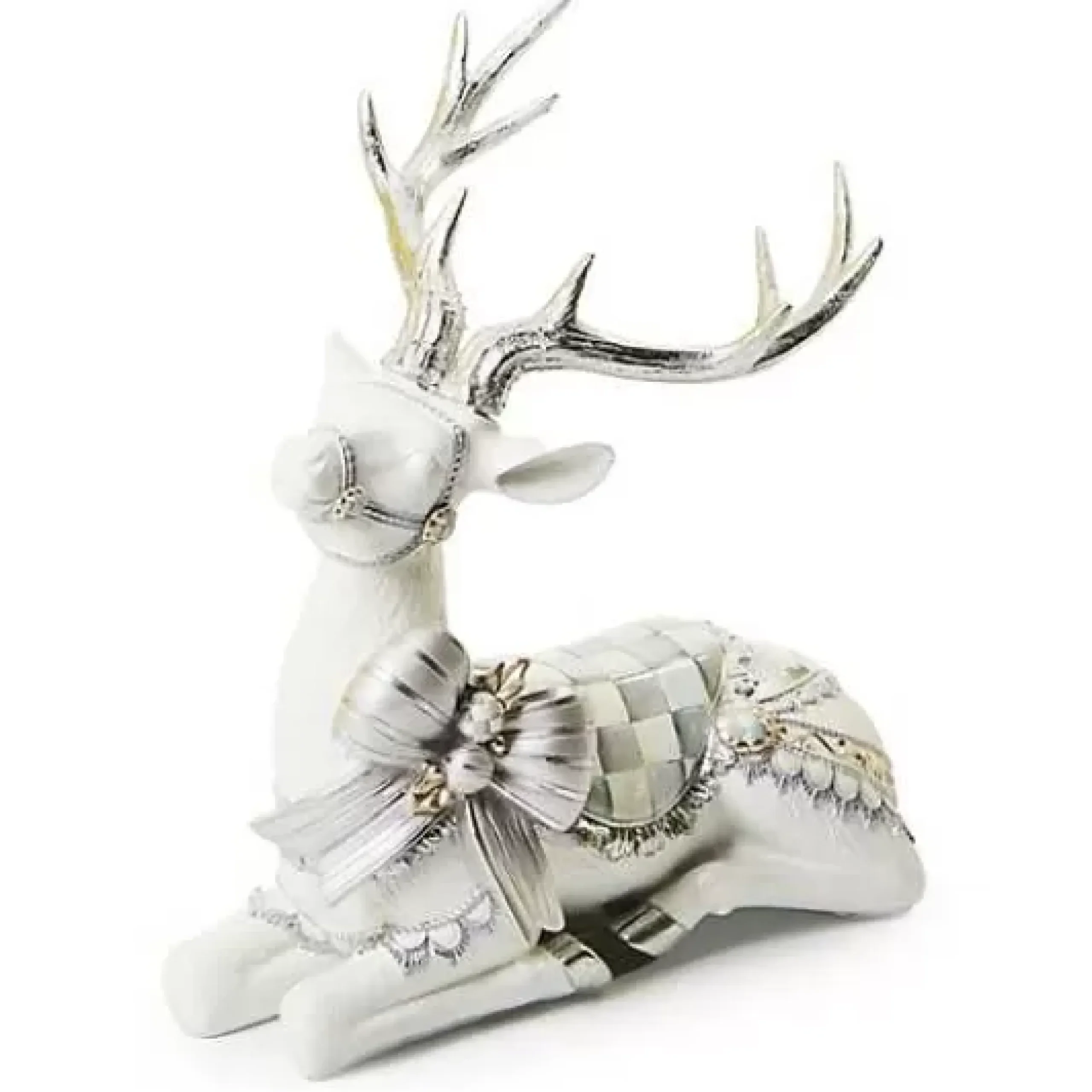 MacKenzie-Childs Crystal Palace Resting White Deer< Room Accents