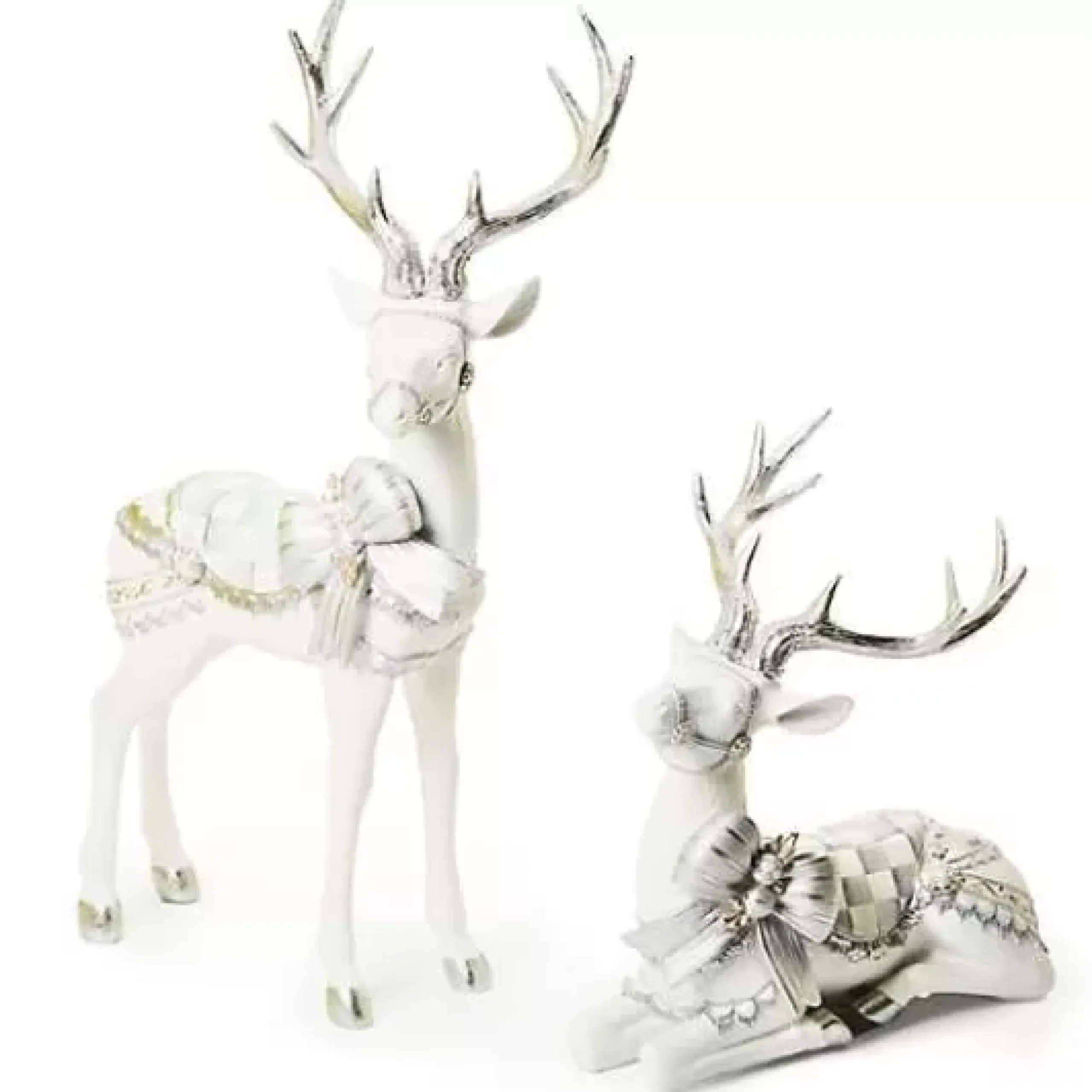 MacKenzie-Childs Crystal Palace Resting White Deer< Room Accents