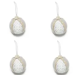 MacKenzie-Childs Crystal Palace Suede Ball Ornaments, Set of 4< Holiday