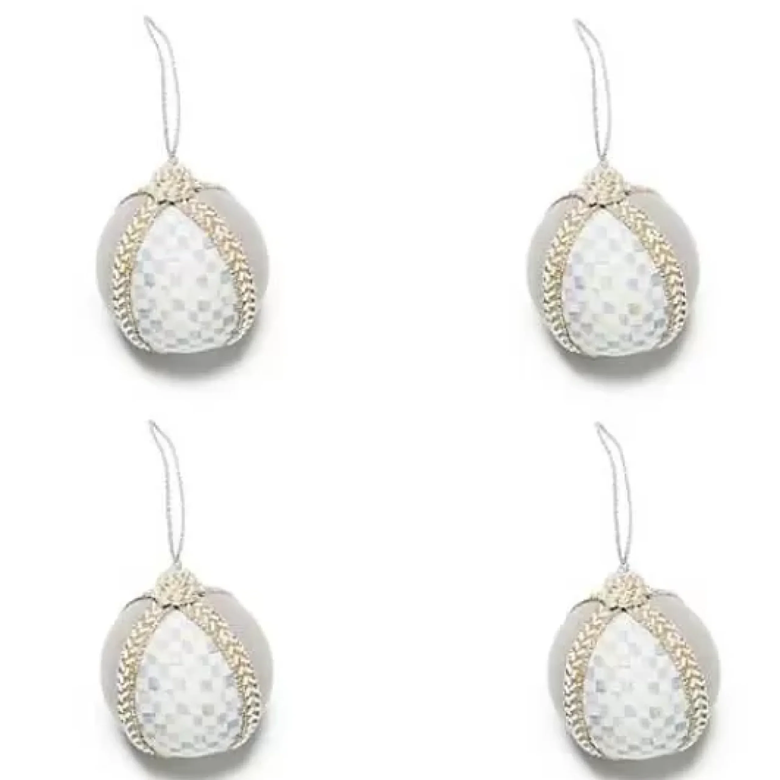 MacKenzie-Childs Crystal Palace Suede Ball Ornaments, Set of 4< Holiday