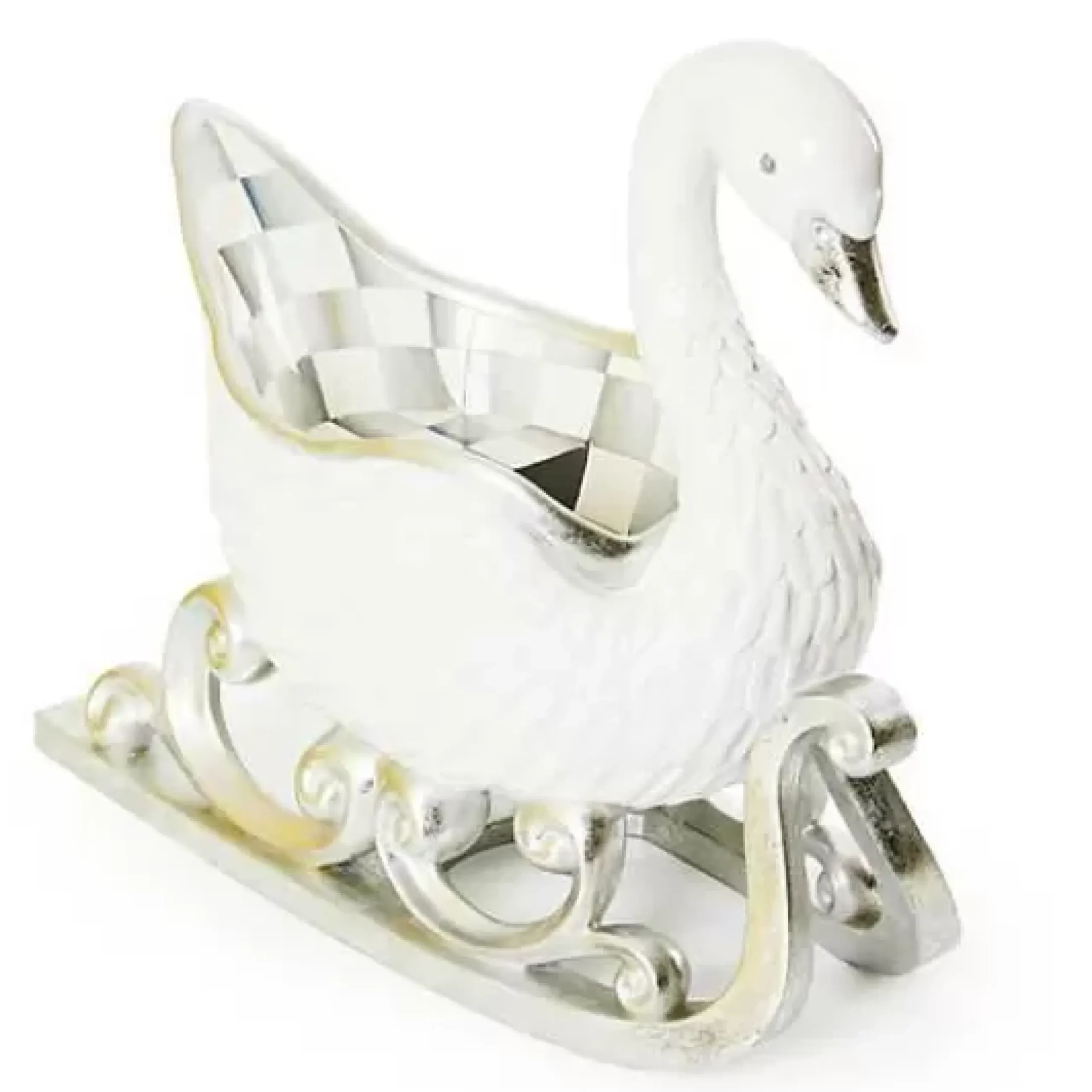 MacKenzie-Childs Crystal Palace Swan Sleigh Figurine< Room Accents