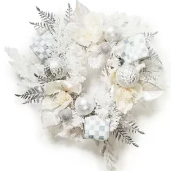 MacKenzie-Childs Crystal Palace White Mini 16 Wreath< Greenery & Florals|Outdoor