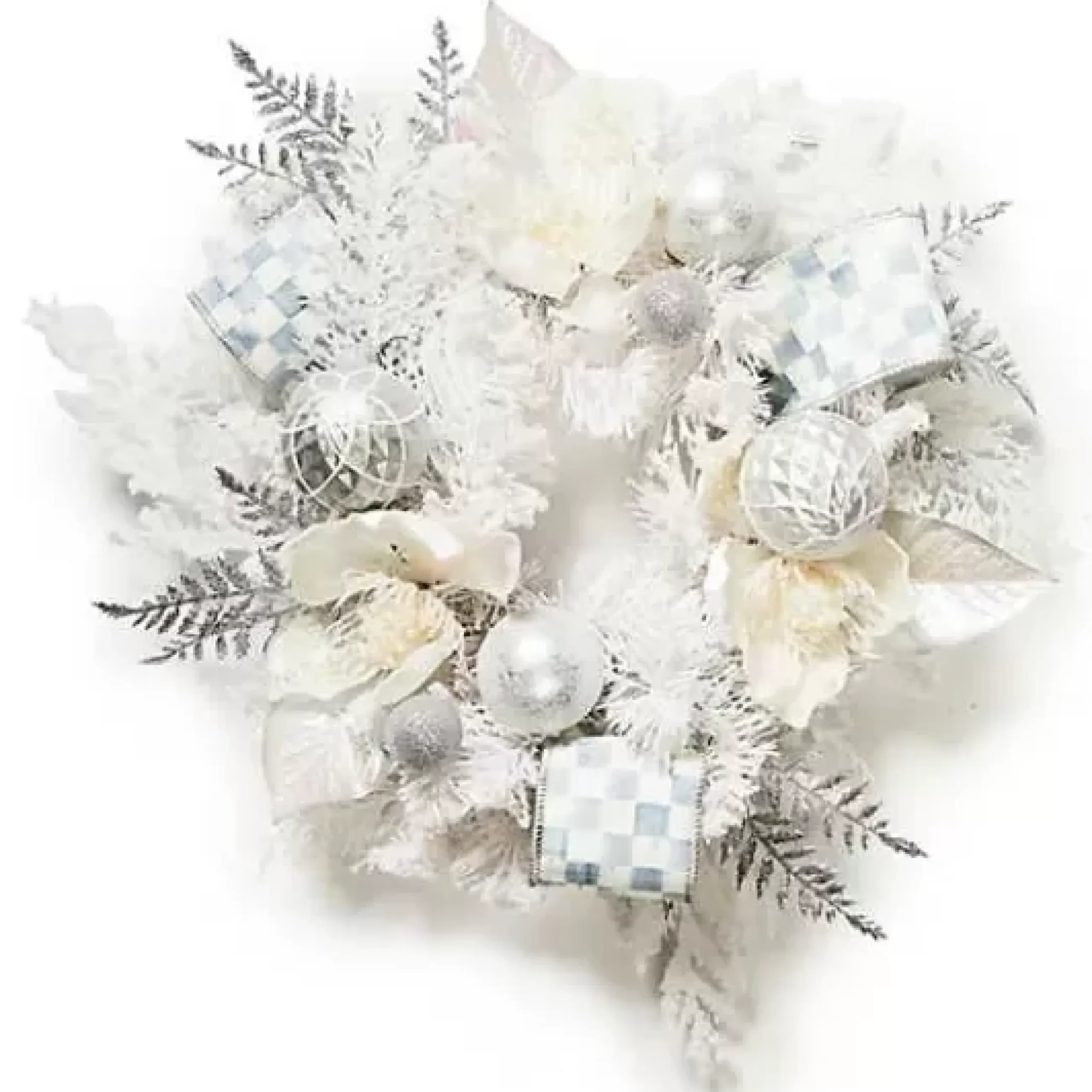 MacKenzie-Childs Crystal Palace White Mini 16 Wreath< Greenery & Florals|Outdoor