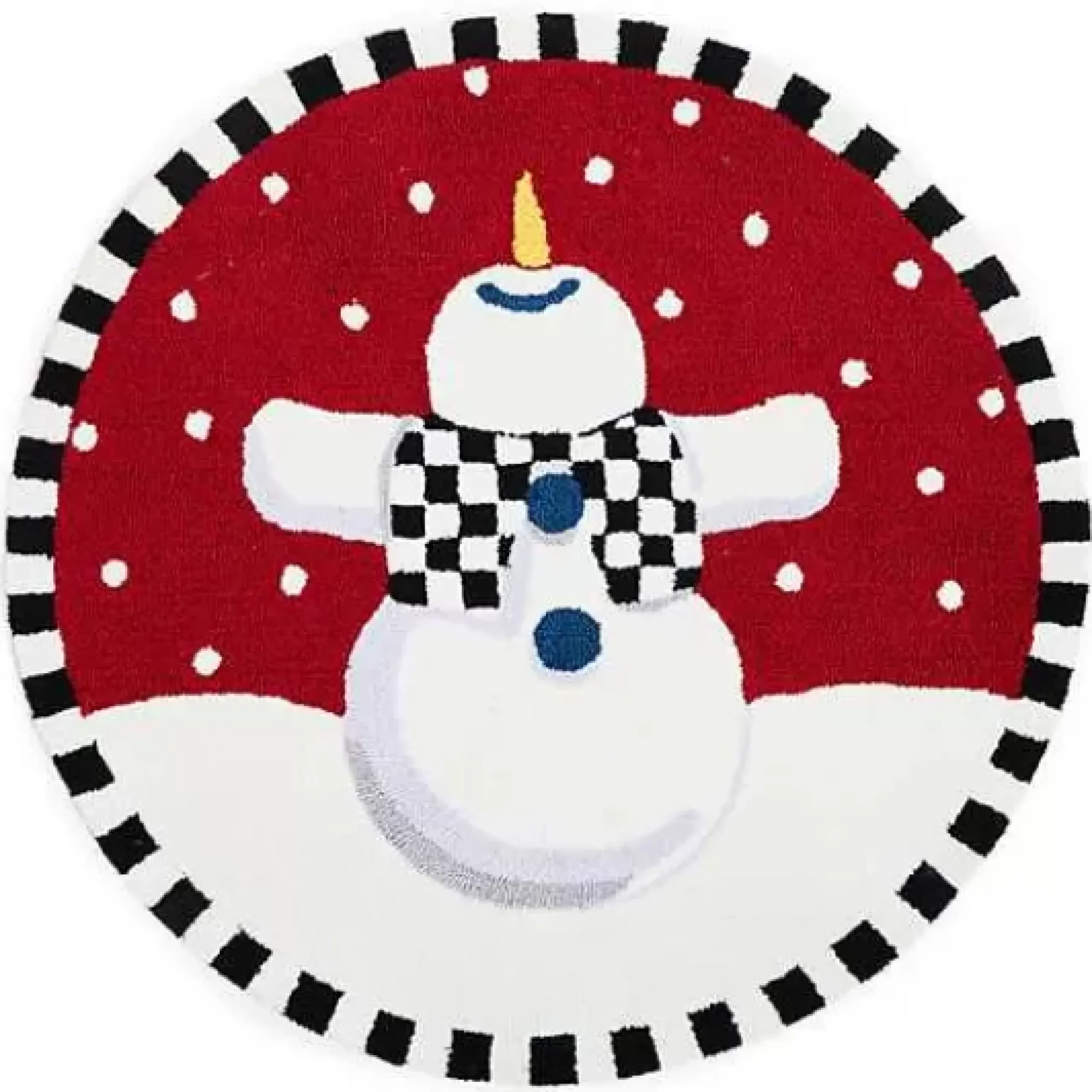 MacKenzie-Childs Dancing Snowman 3' Round Rug< Holiday|Rugs
