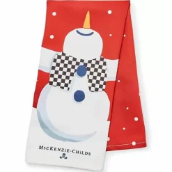 MacKenzie-Childs Dancing Snowman Dish Towel< Holiday|Kitchen & Table Linens