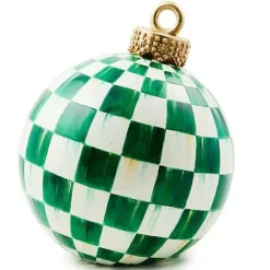 MacKenzie-Childs Dark Green Check Tabletop Ornament< Room Accents