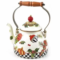 MacKenzie-Childs Deck the Halls 2 Quart Tea Kettle< Holiday|Tea Kettles