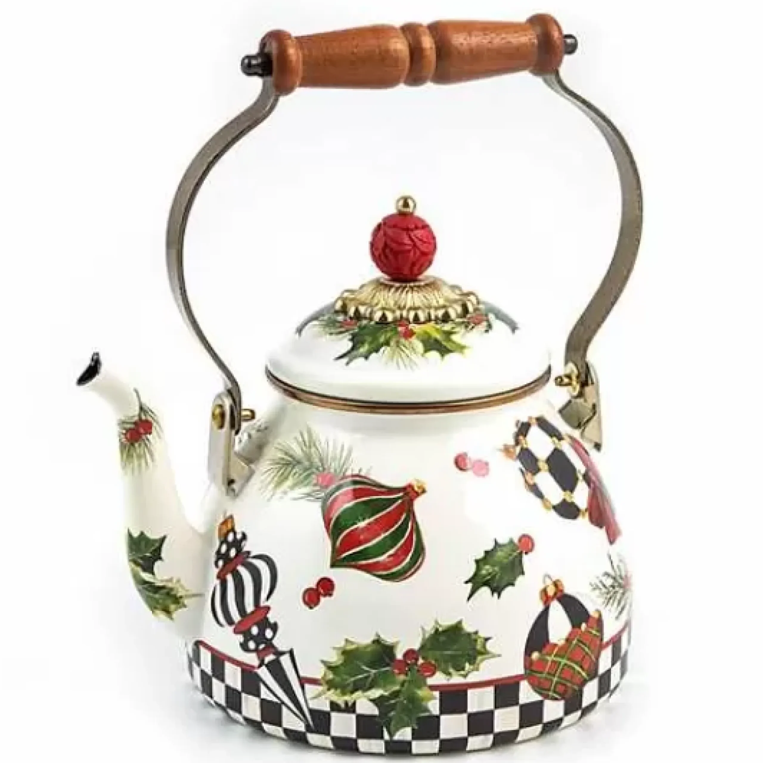 MacKenzie-Childs Deck the Halls 2 Quart Tea Kettle< Holiday|Tea Kettles