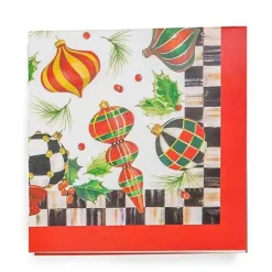 MacKenzie-Childs Deck The Halls Cocktail Paper Napkins< Holiday|Kitchen & Table Linens
