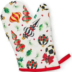 MacKenzie-Childs Deck the Halls Oven Mitt< Holiday|Kitchen & Table Linens