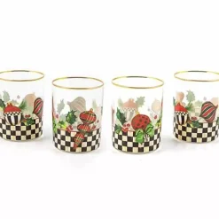 MacKenzie-Childs Deck the Halls Tumblers, Set of 4< Holiday|Decor Sets