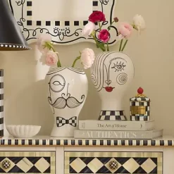 MacKenzie-Childs Doodles Lady Head Vase< Room Accents