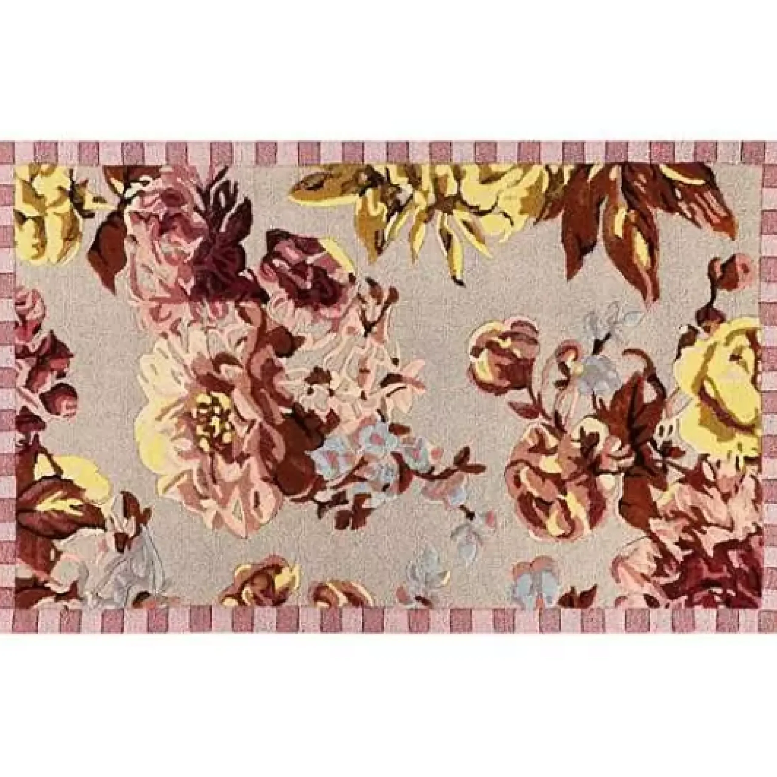 MacKenzie-Childs Dusty Rose Floral 3' x 5' Rug< Rugs