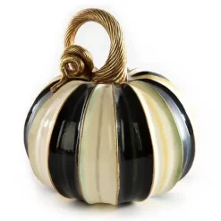 MacKenzie-Childs Elegant Stripe Small Pumpkin< Pumpkins|The Halloween Shop