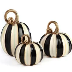 MacKenzie-Childs Elegant Stripe Small Pumpkin< Pumpkins|The Halloween Shop