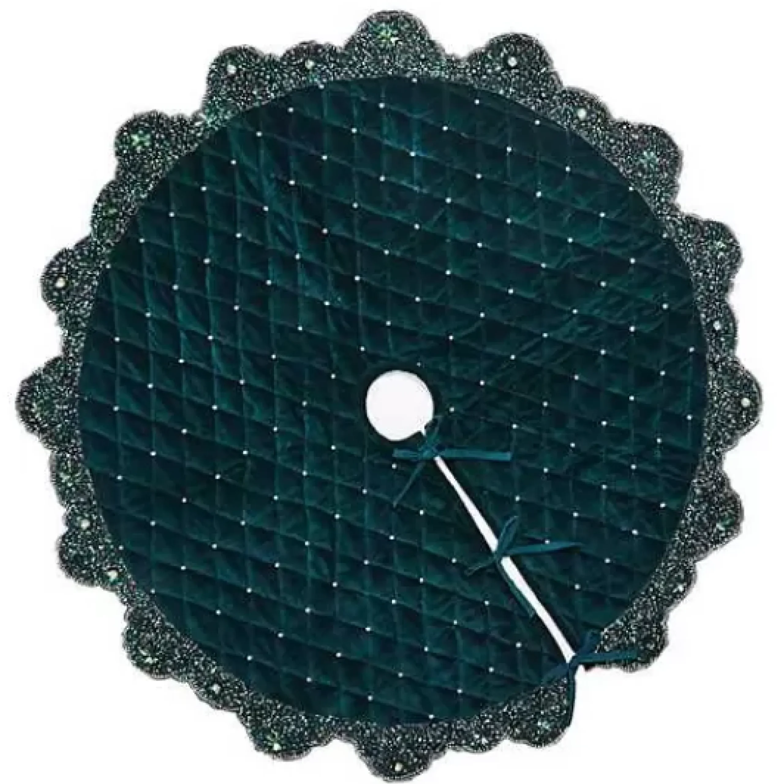 MacKenzie-Childs Emerald Beaded Holiday Tree Skirt< Holiday|Room Accents