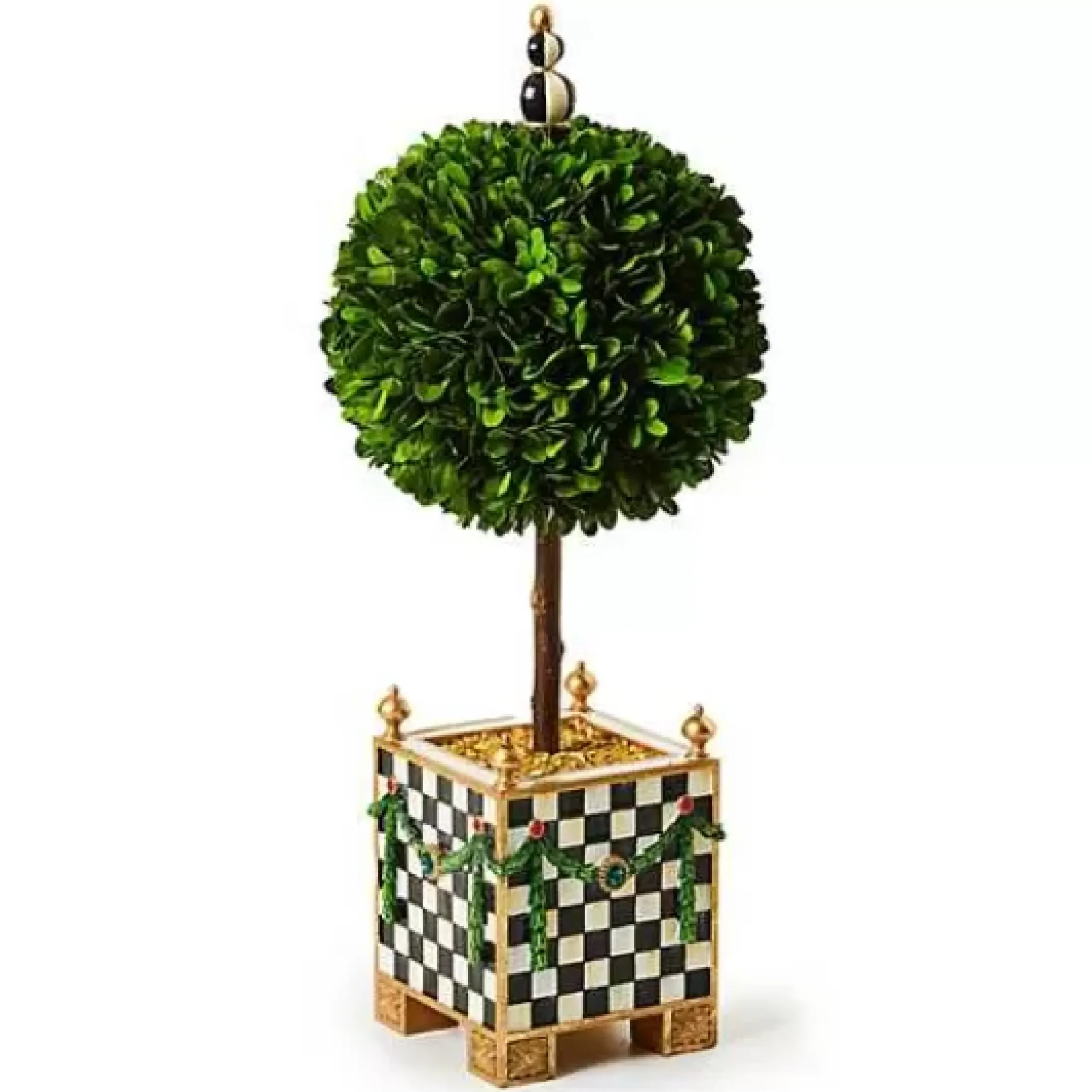 MacKenzie-Childs Emerald Luxe Boxwood Topiary< Greenery & Florals|Room Accents