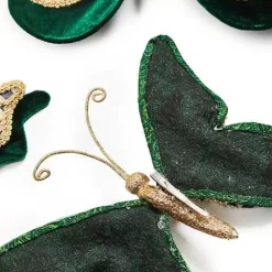 MacKenzie-Childs Emerald Luxe Butterfly Clips, Set of 3< Finishing Touches