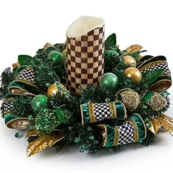 MacKenzie-Childs Emerald Luxe Candle Centerpiece< Greenery & Florals|Table Accessories