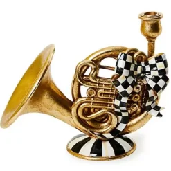 MacKenzie-Childs Emerald Luxe French Horn Candle Holder< Holiday|Candles & Fragrances