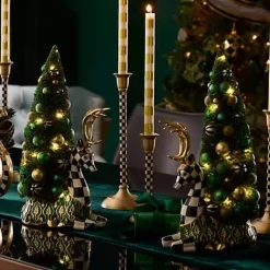 MacKenzie-Childs Emerald Luxe Illuminated Deer Bottle Brush Tree< Room Accents|Table Accessories
