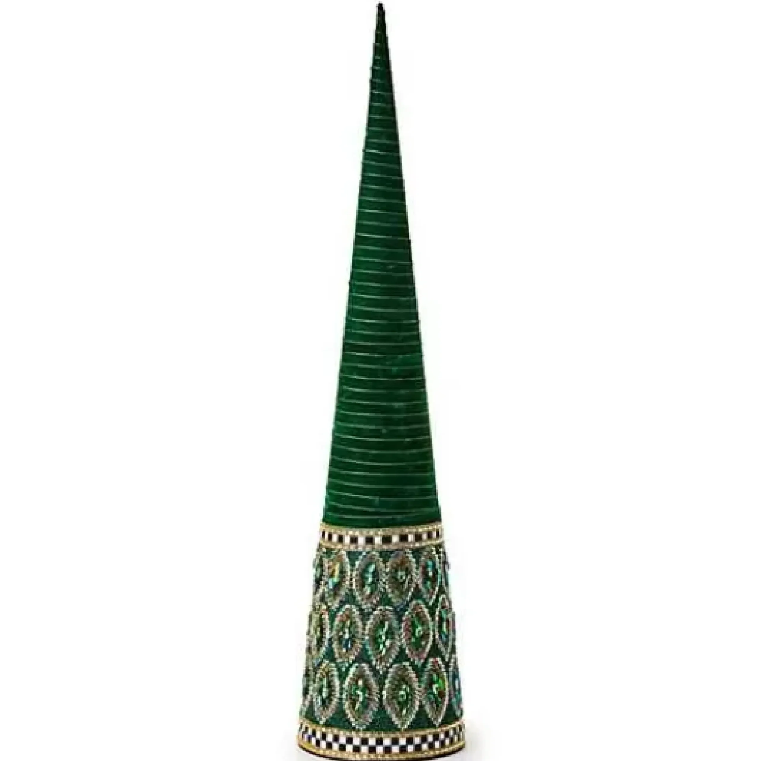 MacKenzie-Childs Emerald Luxe Large Beaded Cone Tree< Room Accents