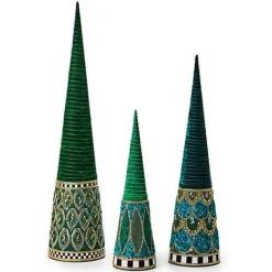 MacKenzie-Childs Emerald Luxe Large Beaded Cone Tree< Room Accents