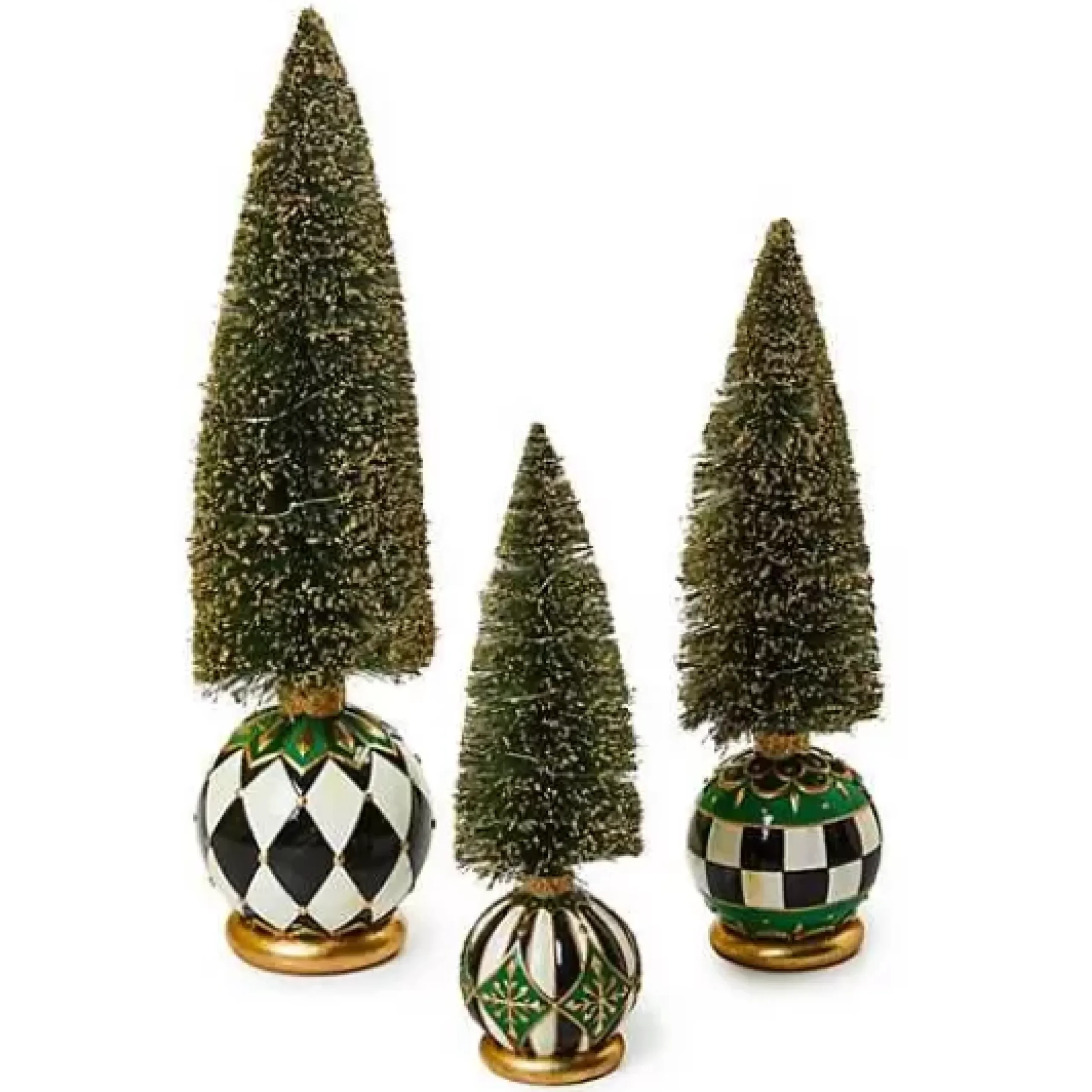 MacKenzie-Childs Emerald Luxe Large Illuminated Bottle Brush Tree< Room Accents|Table Accessories