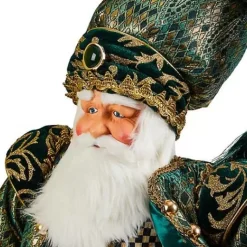 MacKenzie-Childs Emerald Luxe Santa< Holiday|Room Accents